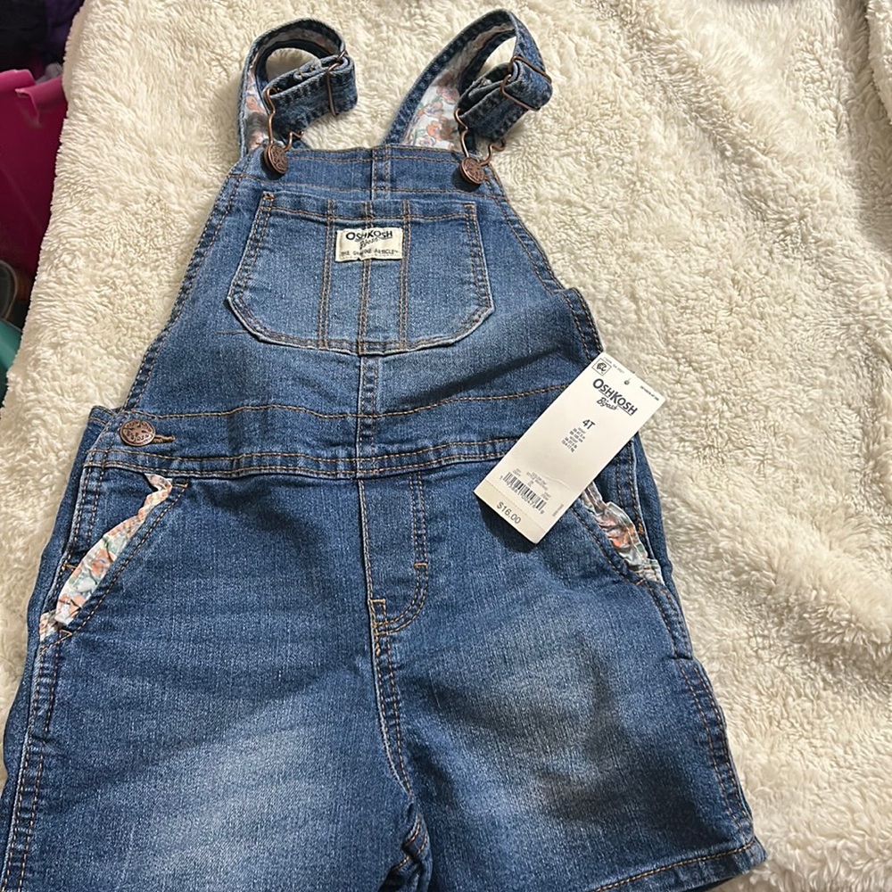 Toddler girl  Oshkosh denim romper NWT